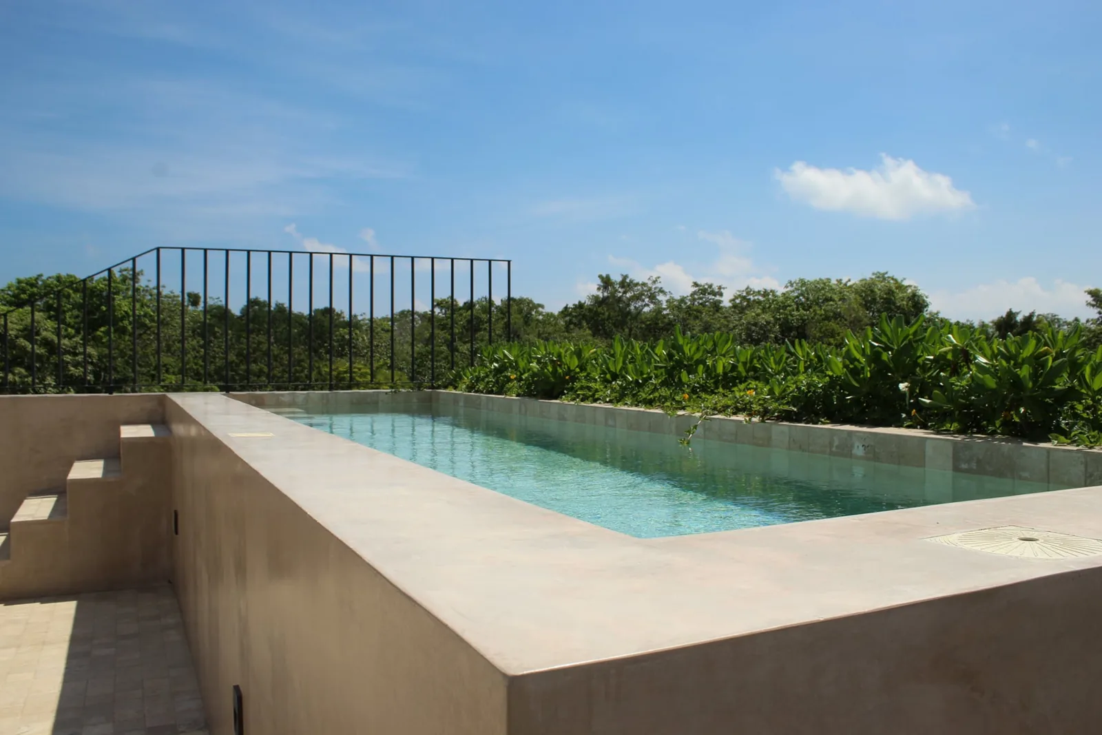 Casa Uulum rooftop pool surrounded by lush Tulum jungle